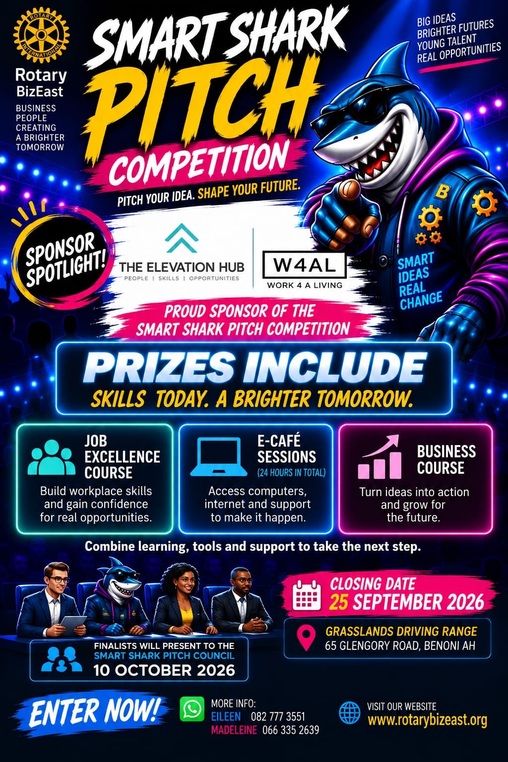 Smart Shark Pitch Competition: prizes from The Elevation Hub and Work 4 a Living