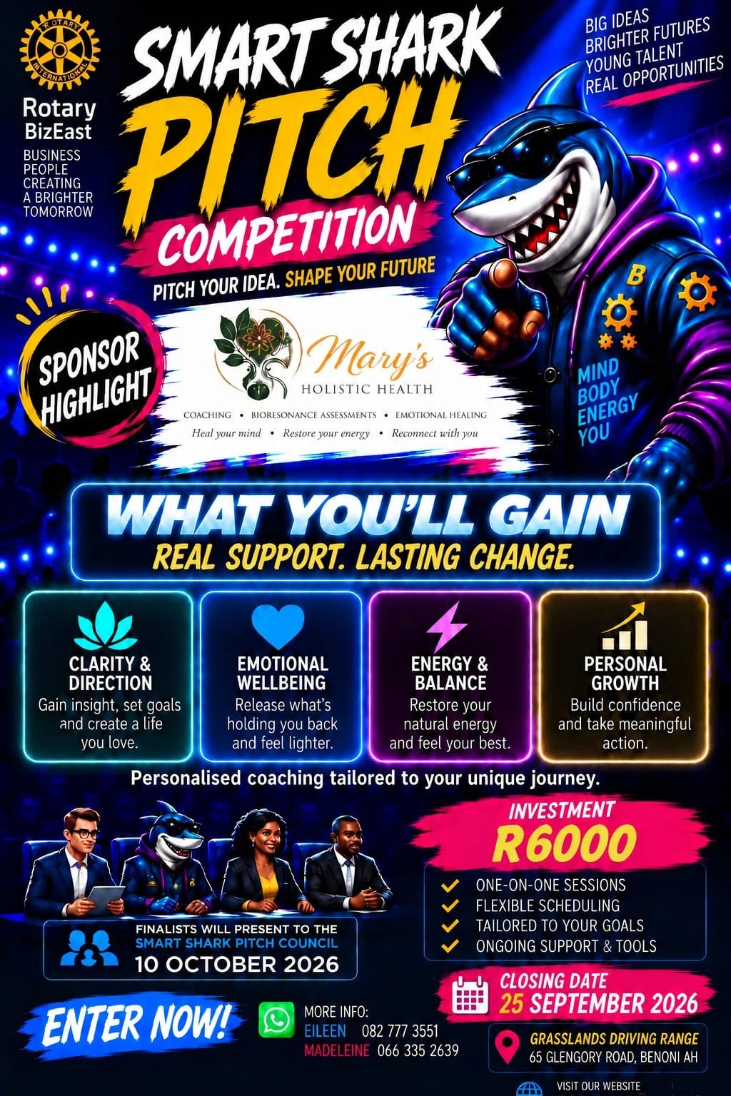 Smart Shark Pitch Competition: Mary's Holistic Health coaching, R6000